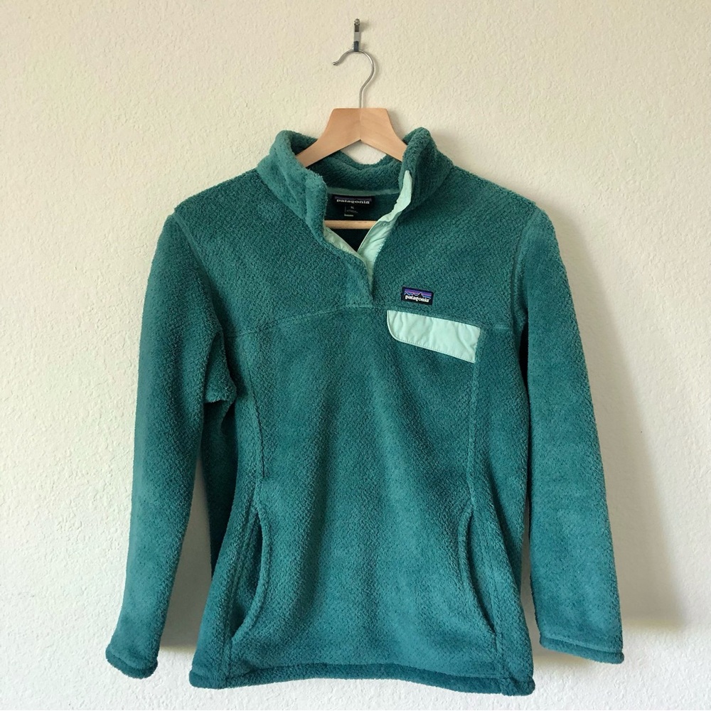 PATAGONIA Re-tool Snap-T Fleece Pullover Sweater in Regan Green – Girl's XL